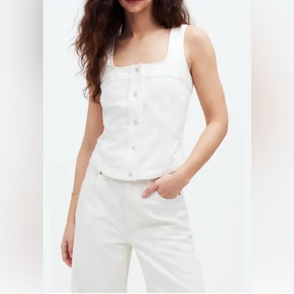 Madewell denim wrap top